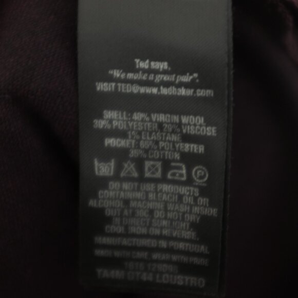 COPY - Ted baker purple virginwool blend pants size 32R size M - Picture 10 of 10